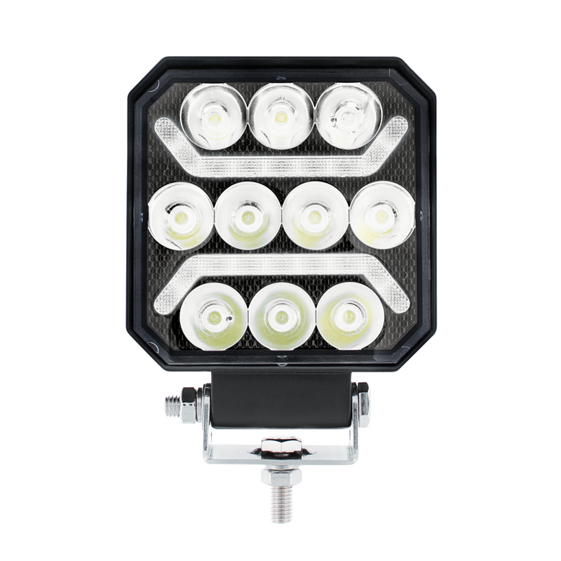 United Pacific 11 LED High Power LED Work Light With "U" Light Guide-White 36042