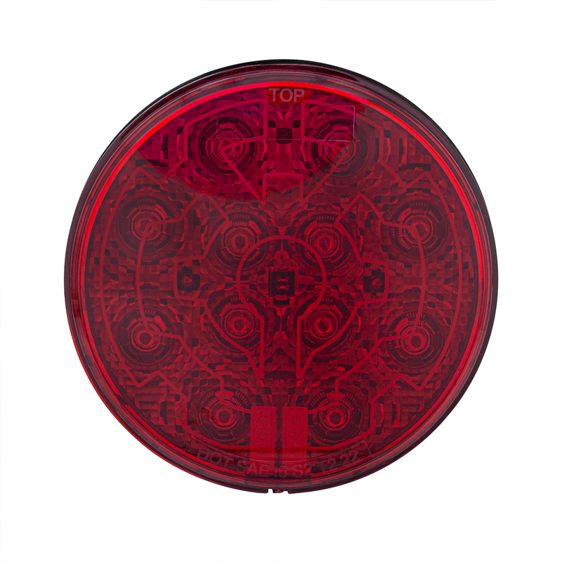 United Pacific 12 LED 4" Round Light (Stop, Turn & Tail) With Heated Lens Red LED/Red Lens 36072