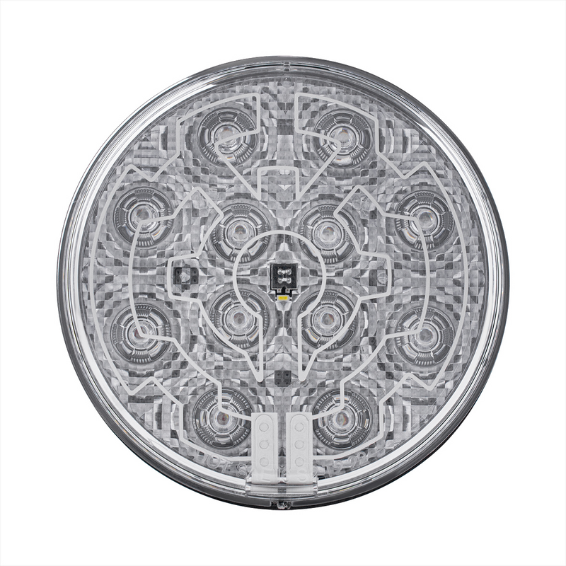 United Pacific 12 LED 4" Round Light (Stop, Turn & Tail) With Heated Lens Red LED/Clear Lens 36073