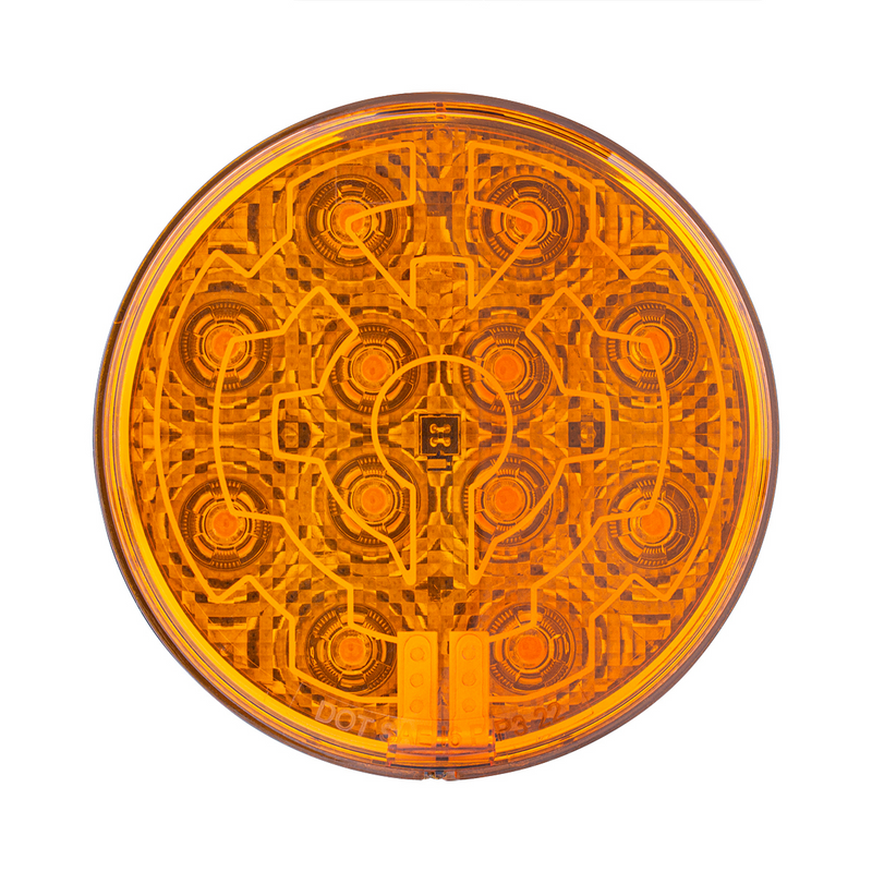 United Pacific 12 LED 4" Round Light (Turn Signal) With Heated Lens Amber LED/Amber Lens 36074