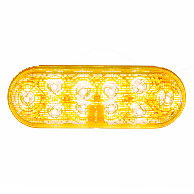United Pacific 10 LED 6" Oval Light (Turn Signal) With Heated Lens Amber LED/Amber Lens 36077