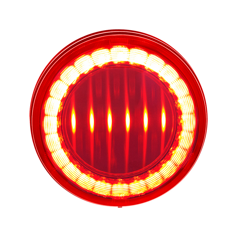 United Pacific 30 LED 4" Round Lumos Light I-Series (Stop, Turn & Tail) Red LED/Red Lens 36085