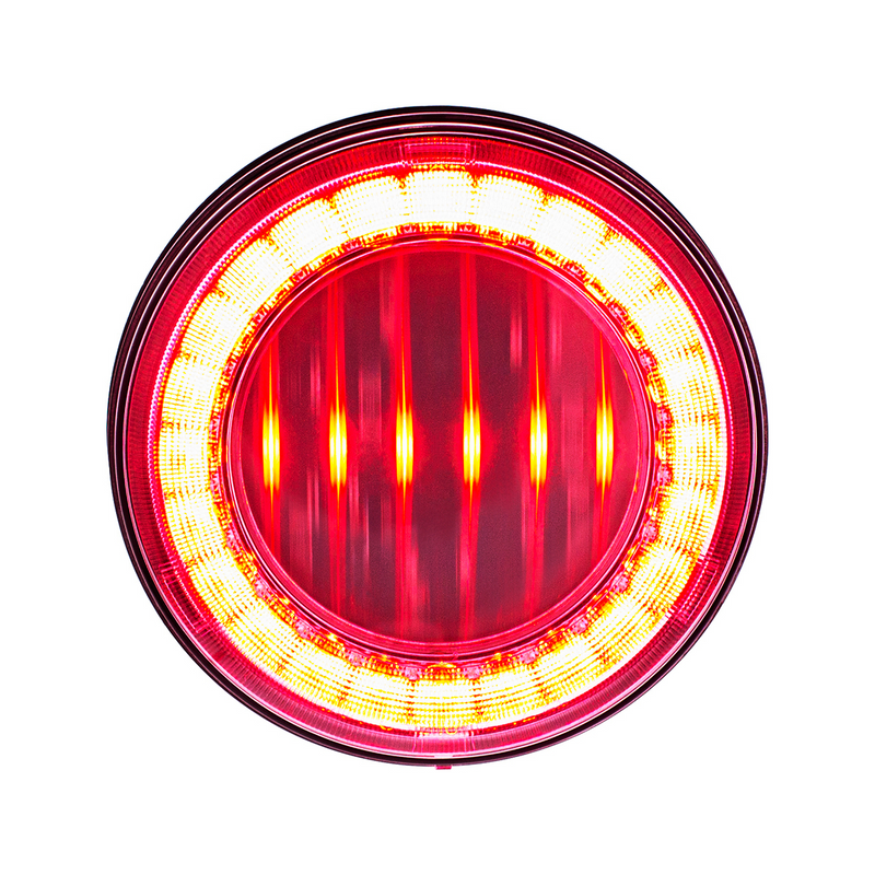 United Pacific 30 LED 4" Round Lumos Light I-Series (Stop, Turn & Tail) Red LED/Clear Lens 36087