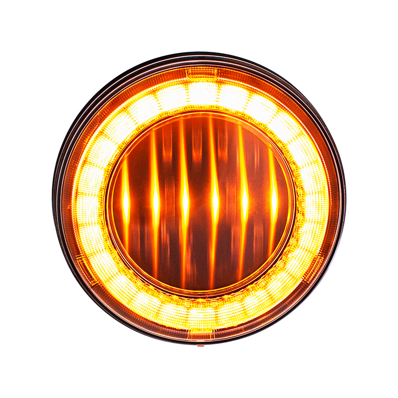 United Pacific 30 LED 4" Round Lumos Light I-Series (Turn Signal) Amber LED/Clear Lens 36088