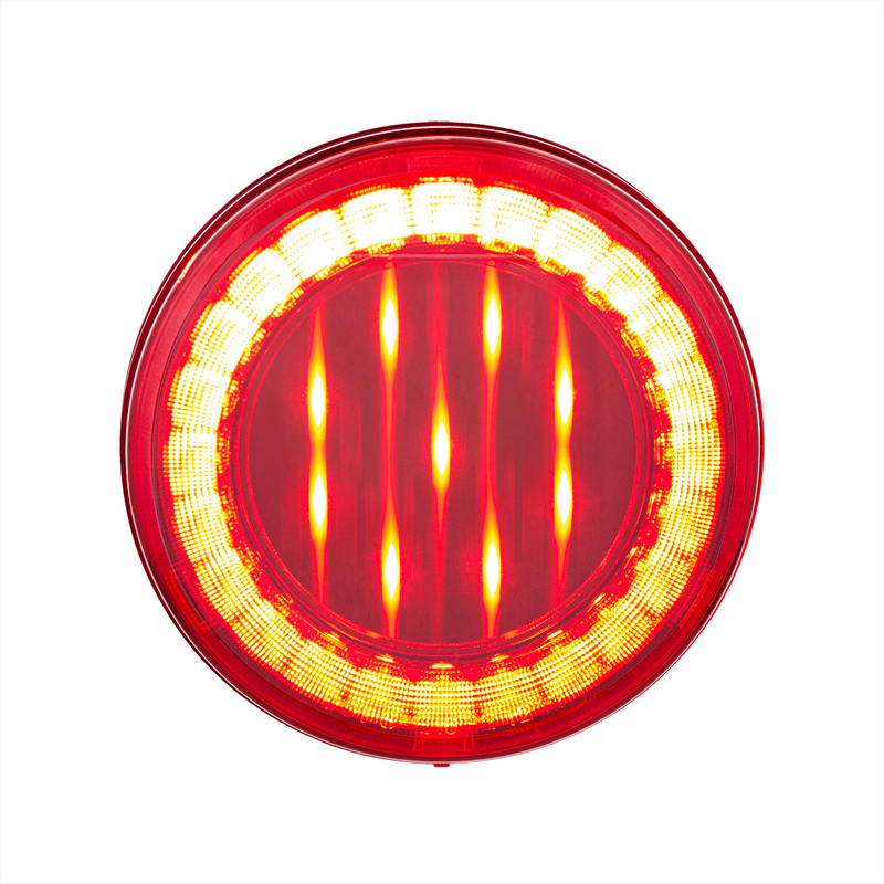 United Pacific 33 LED 4" Round Lumos Light X-Series (Stop, Turn & Tail) Red LED/Red Lens 36090