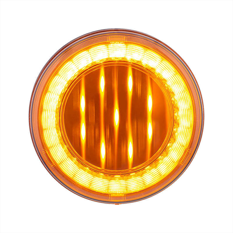 United Pacific 33 LED 4" Round Lumos Light X-Series (Turn Signal) Amber LED/Amber Lens 36091