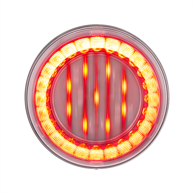 United Pacific 33 LED 4" Round Lumos Light X-Series (Stop, Turn & Tail) Red LED/Clear Lens 36092