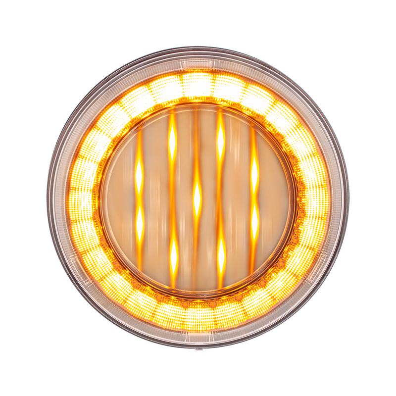 United Pacific 33 LED 4" Round Lumos Light X-Series (Turn Signal) Amber LED/Clear Lens 36093