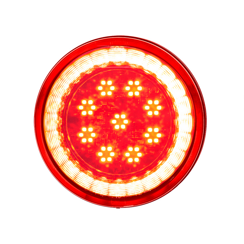 United Pacific 33 LED 4" Round Lumos Light S-Series (Stop, Turn & Tail) Red LED/Red Lens 36095