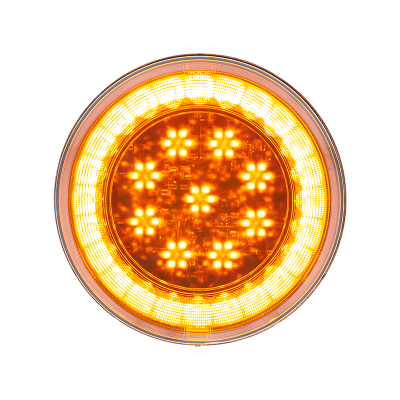 United Pacific 33 LED 4" Round Lumos Light S-Series (Turn Signal) Amber LED/Amber Lens 36096