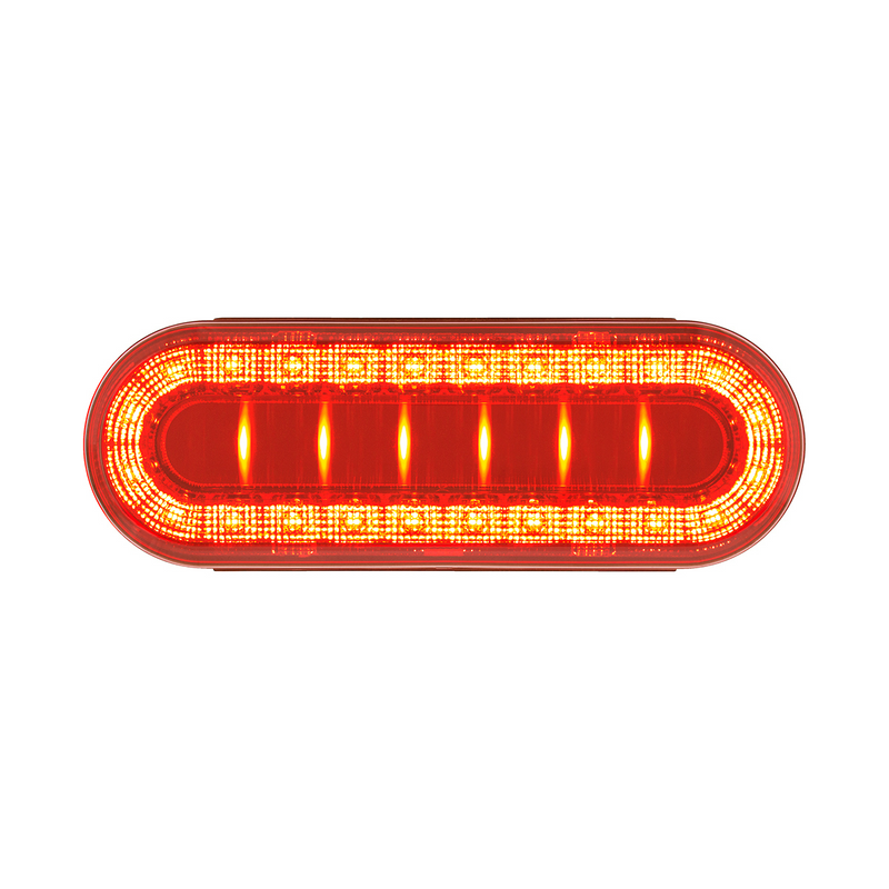 United Pacific 30 LED 6" Oval Lumos Light I-Series (Stop, Turn & Tail) Red LED/Red Lens 36100