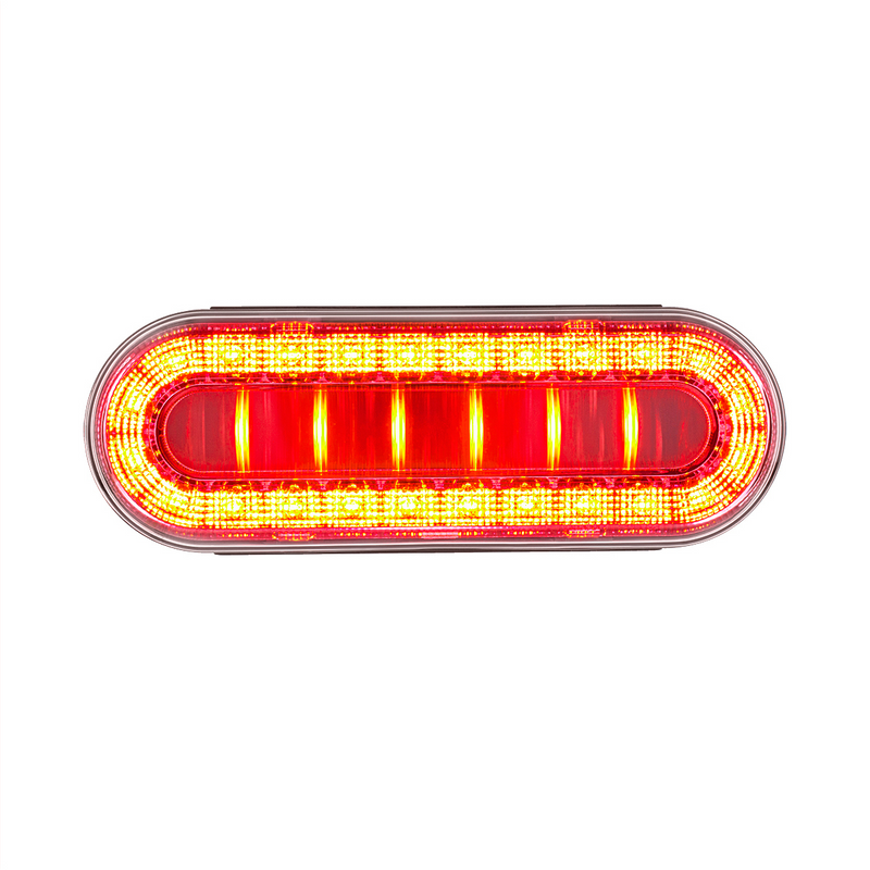United Pacific 30 LED 6" Oval Lumos Light I-Series (Stop, Turn & Tail) Red LED/Clear Lens 36102