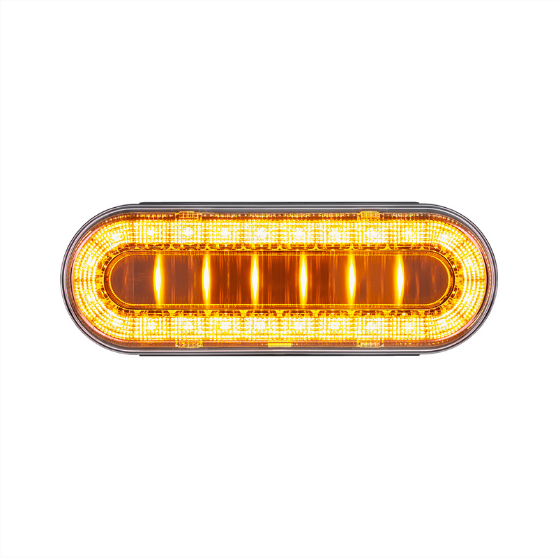 United Pacific 30 LED 6" Oval Lumos Light I-Series (Turn Signal) Amber LED/Clear Lens 36103