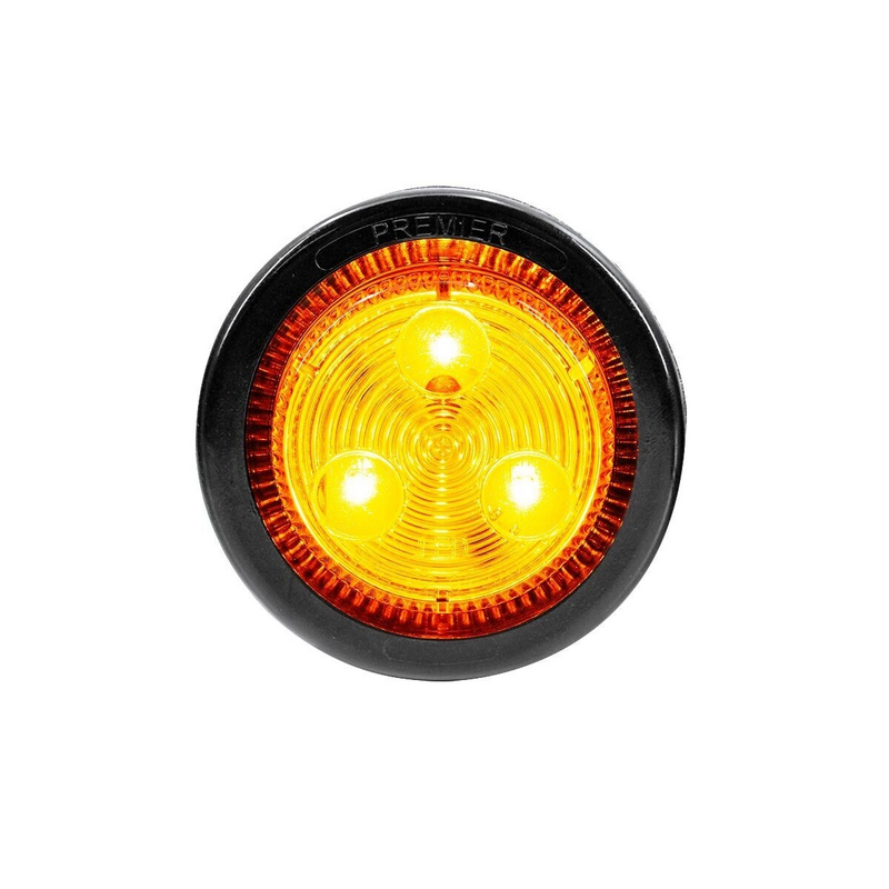 United Pacific 3 LED 2" Round Low Profile Light Kit (Clearance/Marker) Amber LED/Lens 36107BAK