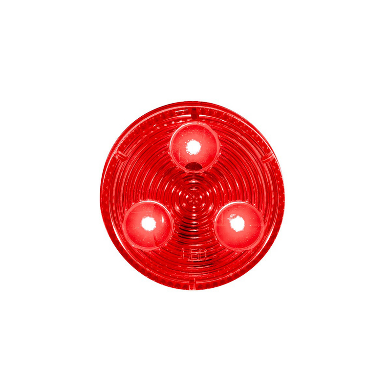 United Pacific 3 LED 2" Round Low Profile Light (Clearance/Marker) -Red LED/Lens (Bulk) 36108B
