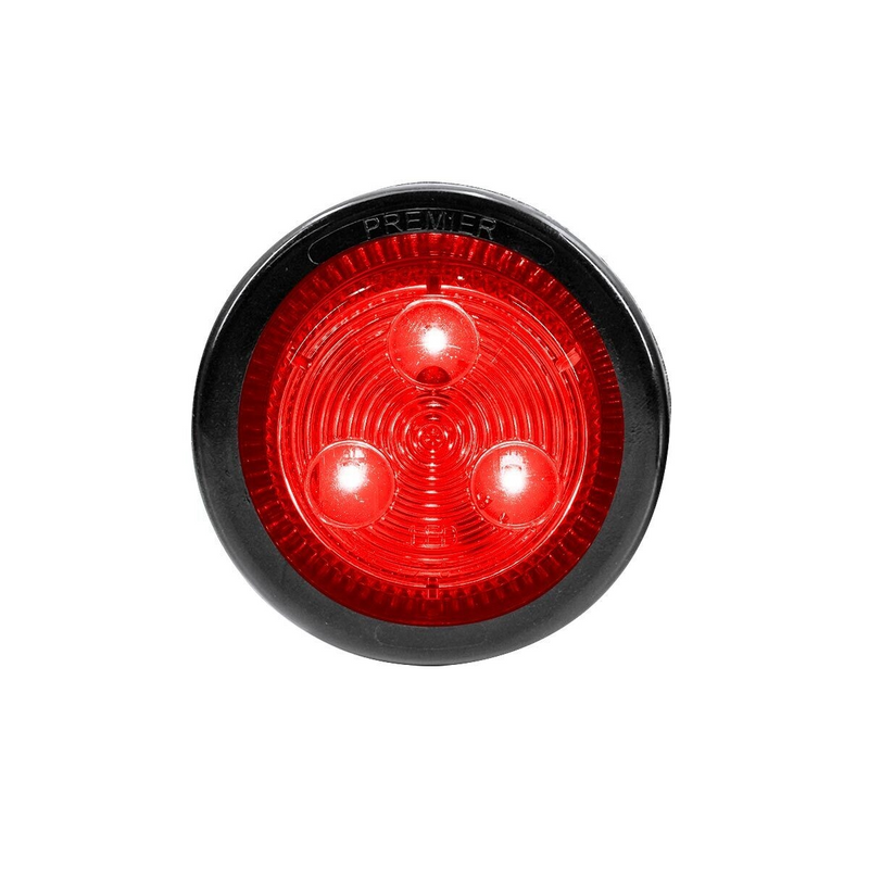 United Pacific 3 LED 2" Round Low Profile Light Kit (Clearance/Marker) Red LED/Lens 36108BRK
