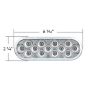 United Pacific Double Fury Oval Light- Red (13 Diodes)