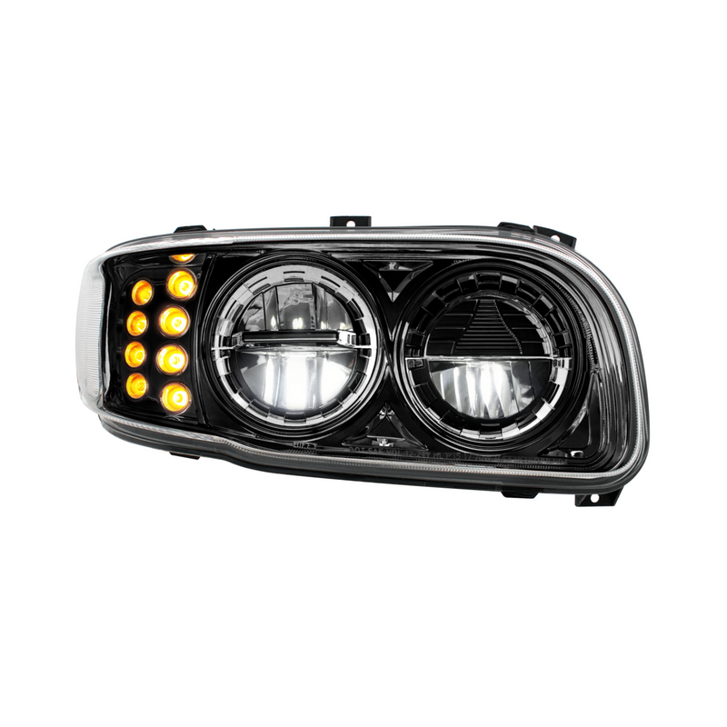 United Pacific High Power LED Blackout Headlight With 8 LED Turn & 4 LED Position Light For 2008-2024 Peterbilt 389-Passenger 36122