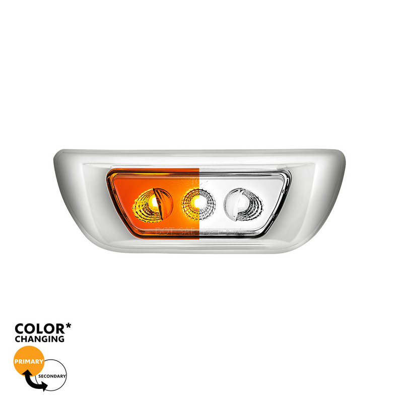 United Pacific 3 LED Double Fury Cab Light For 2013-2021 Kenworth T680 & 2012-2021 Peterbilt 579-Amber & White LED 36146