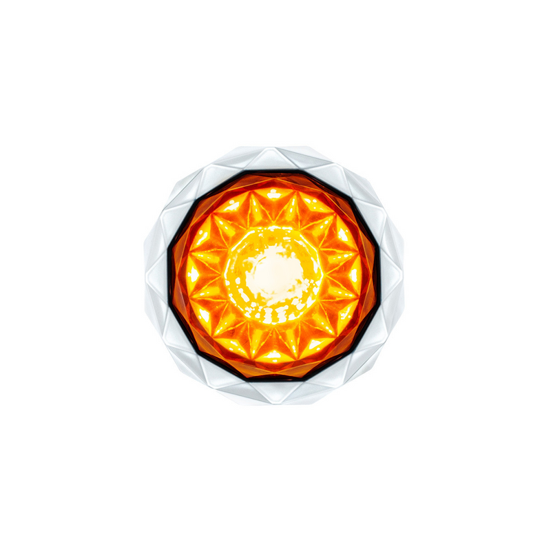 United Pacific 2 LED Dual Function Mini Crystal Watermelon Light (Clearance/Marker)-Amber LED/Amber Lens 36162