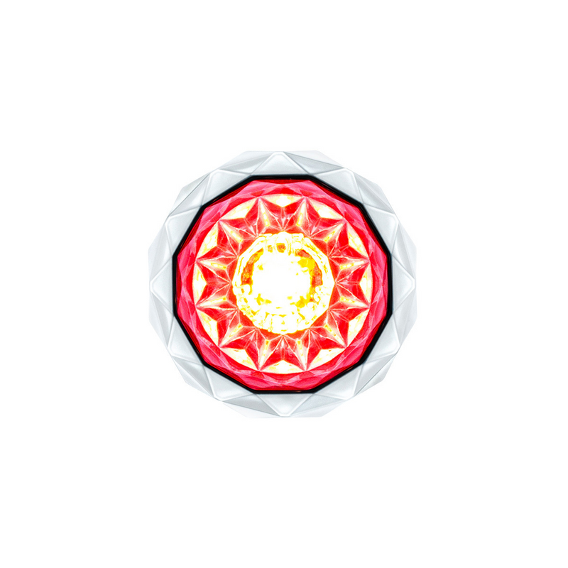 United Pacific 2 LED Dual Function Mini Crystal Watermelon Light (Clearance/Marker)-Red LED/Clear Lens 36165