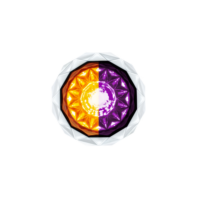 United Pacific Double Fury 4 LED Dual Function 1-1/8" Crystal Watermelon Light-Amber & Purple LED 36168