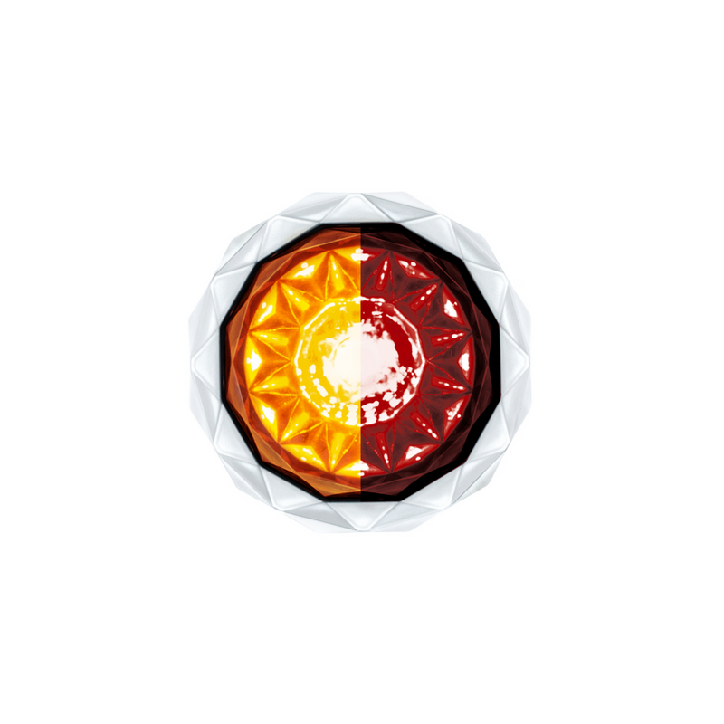 United Pacific Double Fury 4 LED Dual Function 1-1/8" Crystal Watermelon Light-Amber & Red LED 36169