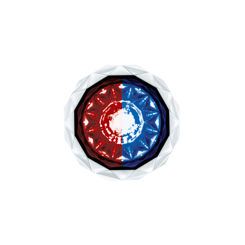 United Pacific Double Fury 4 LED Dual Function 1-1/8" Crystal Watermelon Light-Red & Blue LED 36171