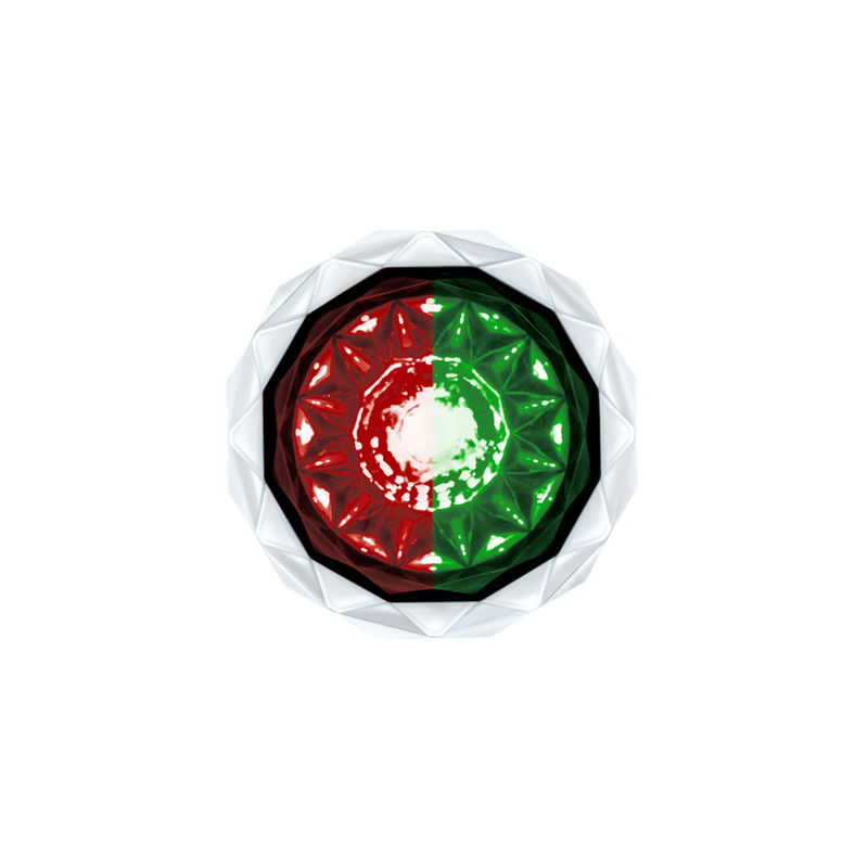 United Pacific Double Fury 4 LED Dual Function 1-1/8" Crystal Watermelon Light-Red & Green LED 36172