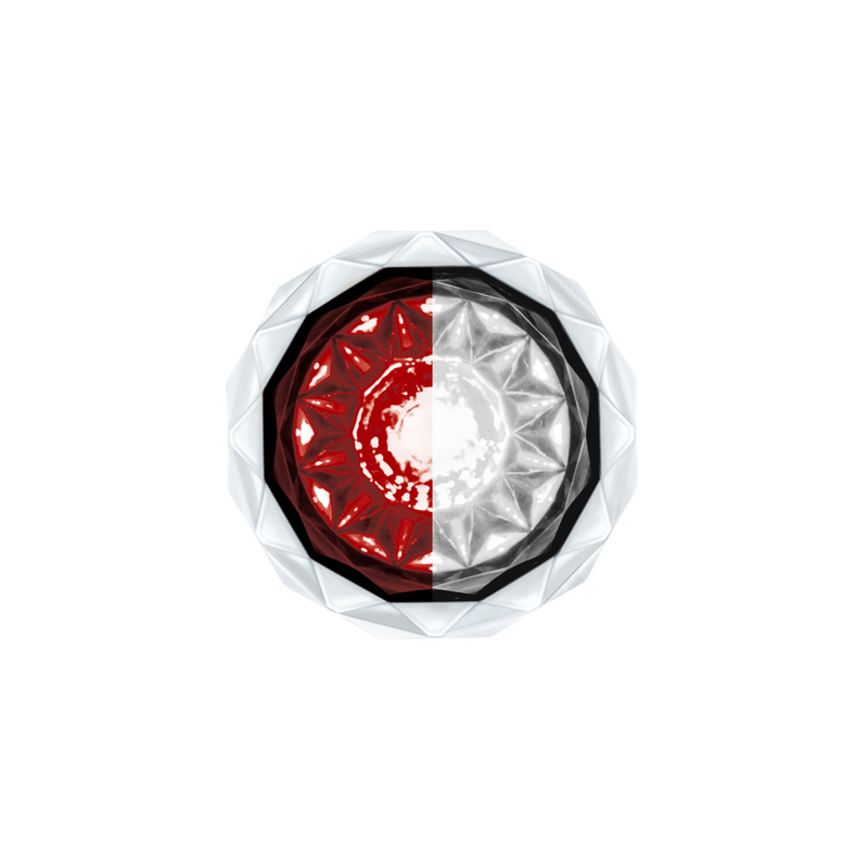 United Pacific Double Fury 4 LED Dual Function 1-1/8" Crystal Watermelon Light-Red & White LED 36174