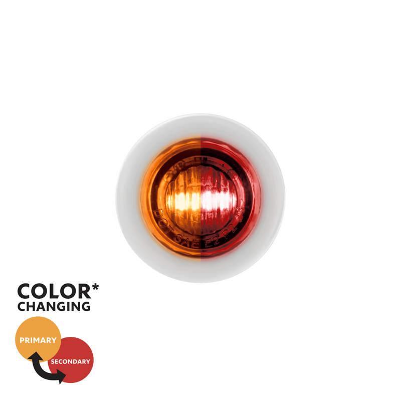 United Pacific Double Fury 2 LED 3/4" Mini Dual Function Clearance/Marker Light-Amber & Red LED/Clear Lens 36191