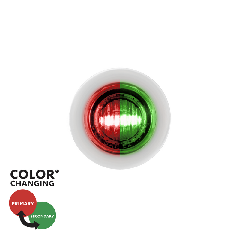 United Pacific Double Fury 2 LED 3/4" Mini Dual Function Clearance/Marker Light-Red & Green LED/Clear Lens 36194