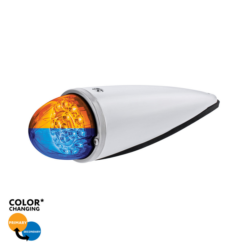 United Pacific Double Fury 17 LED Dual Function Watermelon Torpedo Cab Light-Amber & Blue LED/Clear Lens 36197