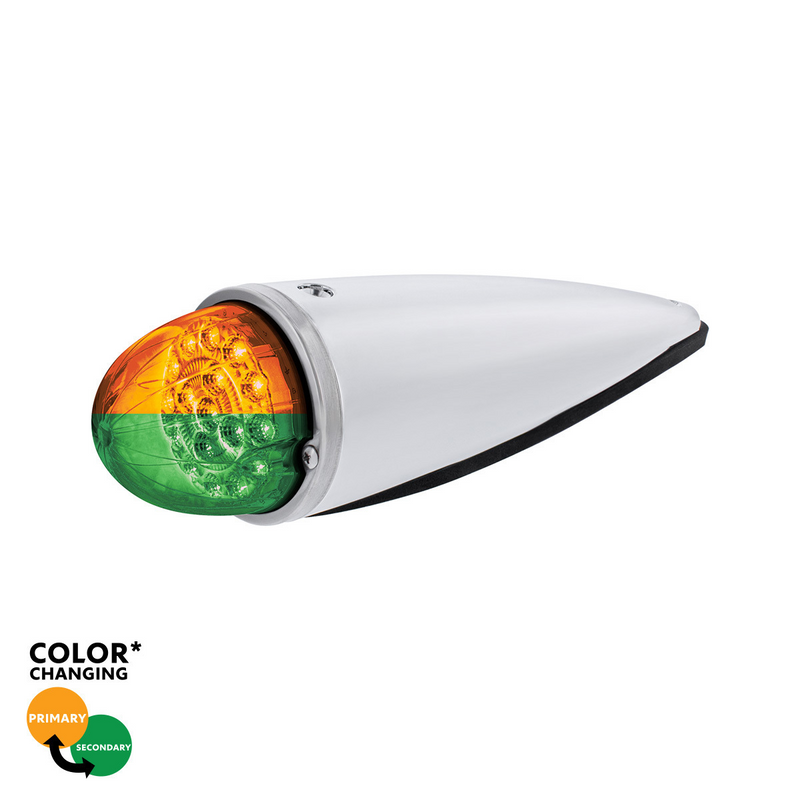 United Pacific Double Fury 17 LED Dual Function Watermelon Torpedo Cab Light-Amber & Green LED/Clear Lens 36198