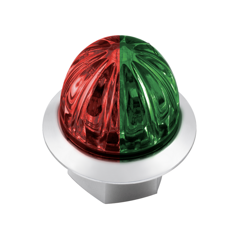 United Pacific Double Fury 4 LED Dual Function 1-1/8" Watermelon Clearance/Marker Light-Red & Green LED/ Clear Lens 36217