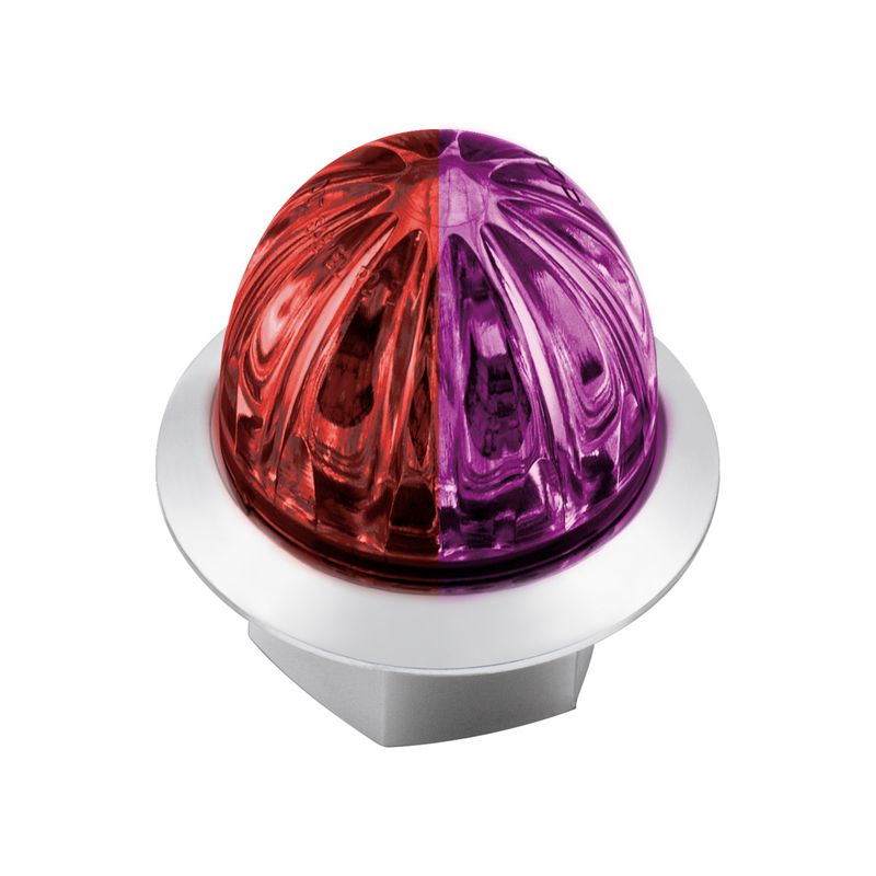 United Pacific Double Fury 4 LED Dual Function 1-1/8" Watermelon Clearance/Marker Light-Red & Purple LED/ Clear Lens 36218