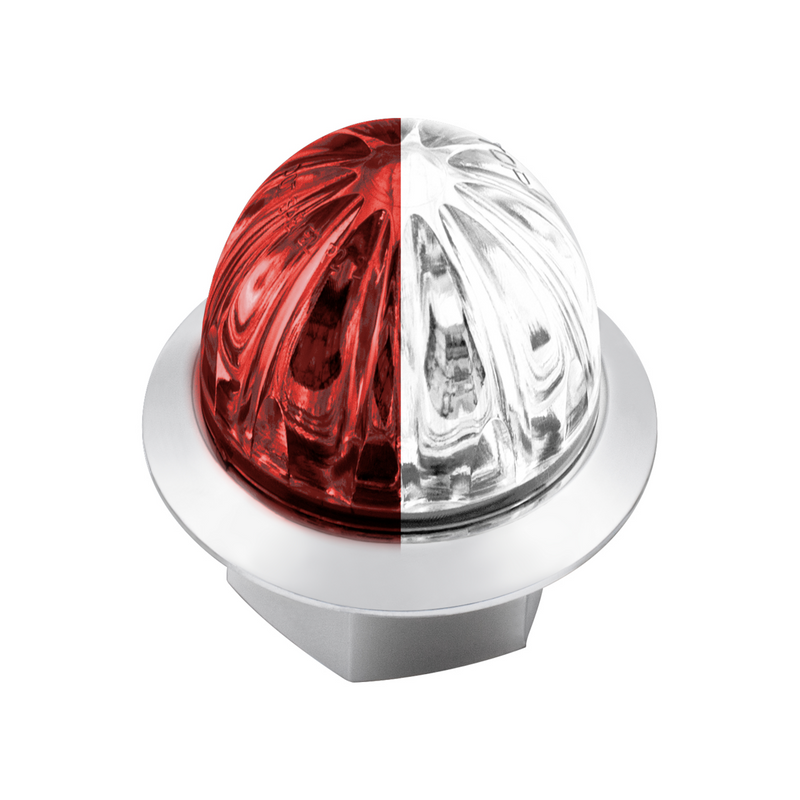 United Pacific Double Fury 4 LED Dual Function 1-1/8" Watermelon Clearance/Marker Light-Red & White LED/ Clear Lens 36219
