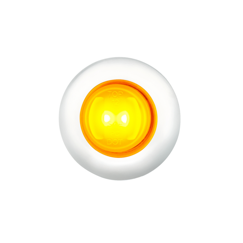 United Pacific GloLight 2 LED 3/4" Mini Light (Clearance/Marker) With Stainless Steel Trim-Amber LED/Amber Lens 36223
