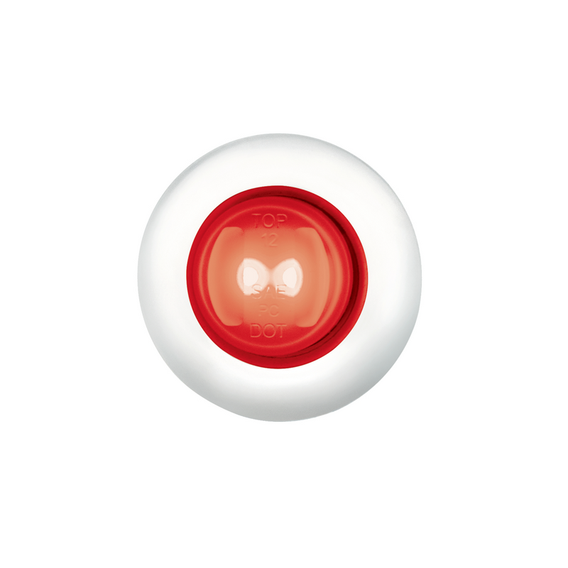 United Pacific GloLight 2 LED 3/4" Mini Light (Clearance/Marker) With Stainless Steel Trim-Red LED/Red Lens 36224