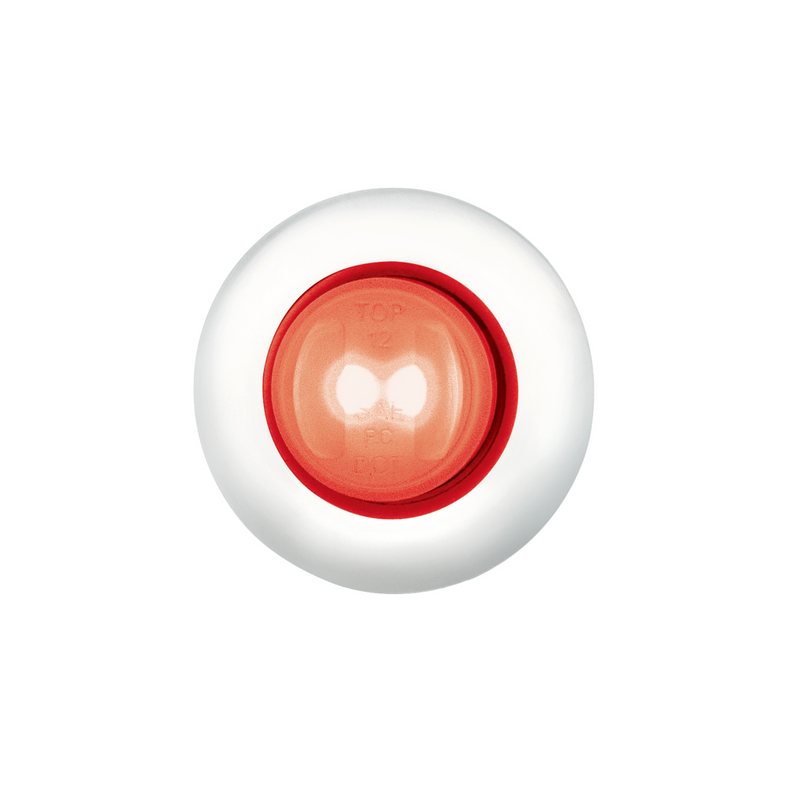 United Pacific GloLight 2 LED 3/4" Mini Light (Clearance/Marker) With Stainless Steel Trim-Red LED/Clear Lens 36226