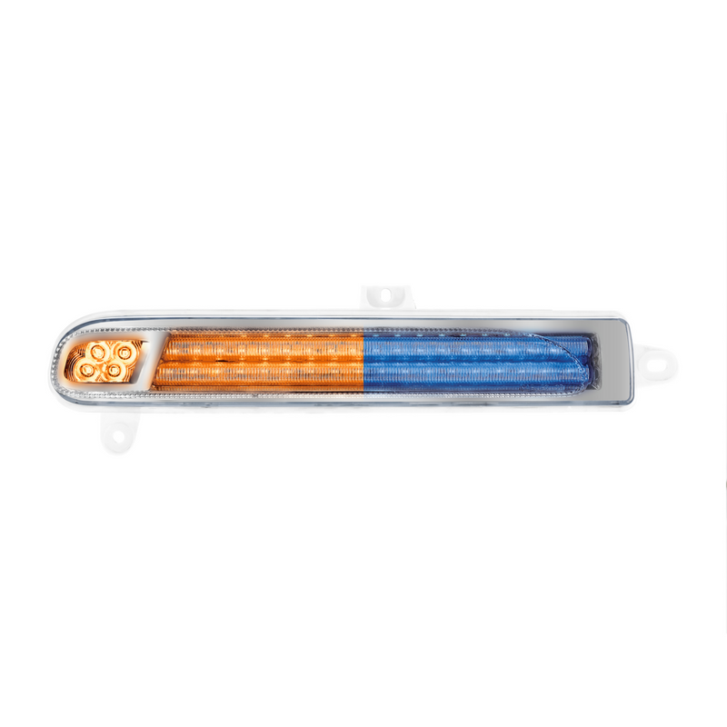 United Pacific Double Fury 78 LED Turn Signal Light For 2008-2024 Peterbilt 389-Amber & Blue,Driver 36229
