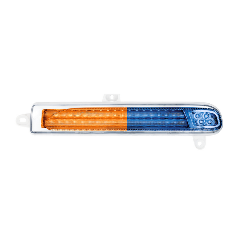 United Pacific Double Fury 78 LED Turn Signal Light For 2008-2024 Peterbilt 389-Amber & Blue,Passenger 36230