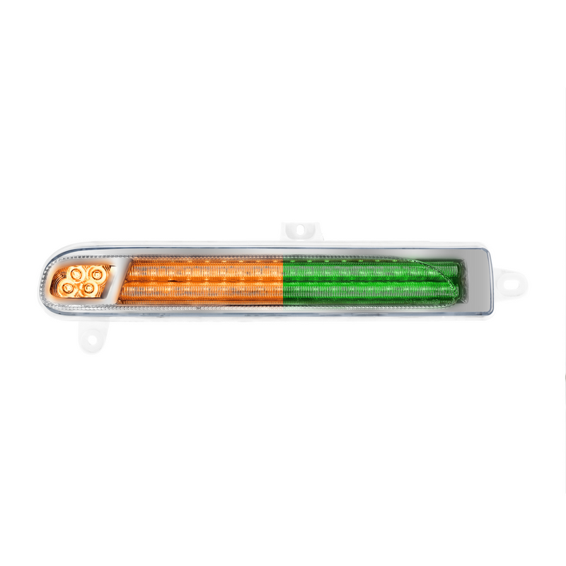 United Pacific Double Fury 78 LED Turn Signal Light For 2008-2024 Peterbilt 389-Amber & Green,Driver 36231