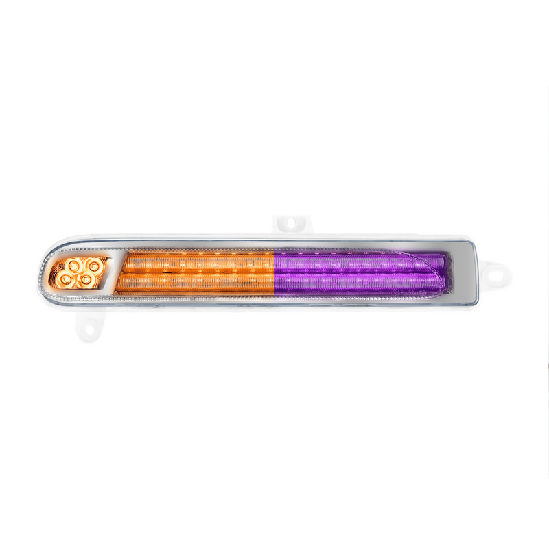 United Pacific Double Fury 78 LED Turn Signal Light For 2008-2024 Peterbilt 389-Amber & Purple,Driver 36233