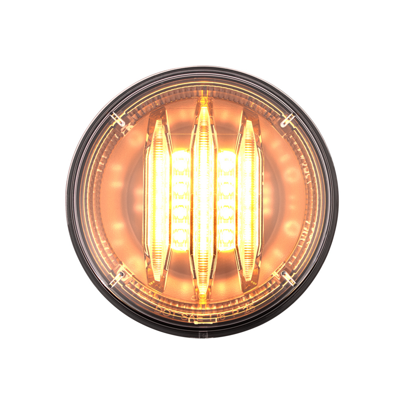 United Pacific Saber 29 LED 4" Round Turn Signal Light-Amber LED/Clear Lens 36290