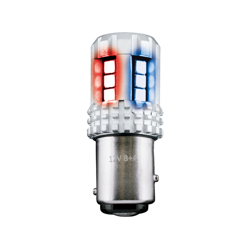 United Pacific 360-Degree Double Fury High Power 18 LED 1157 Bulb-Red & Blue LED 36297
