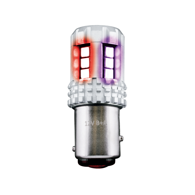 United Pacific 360-Degree Double Fury High Power 18 LED 1157 Bulb-Red & Purple LED 36299
