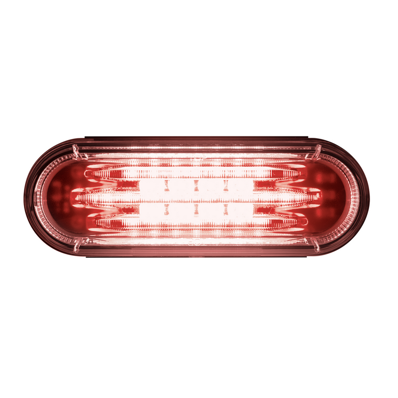 United Pacific Saber 32 LED 6" Oval Stop Turn & Tail Light-Red LED/Clear Lens 36303