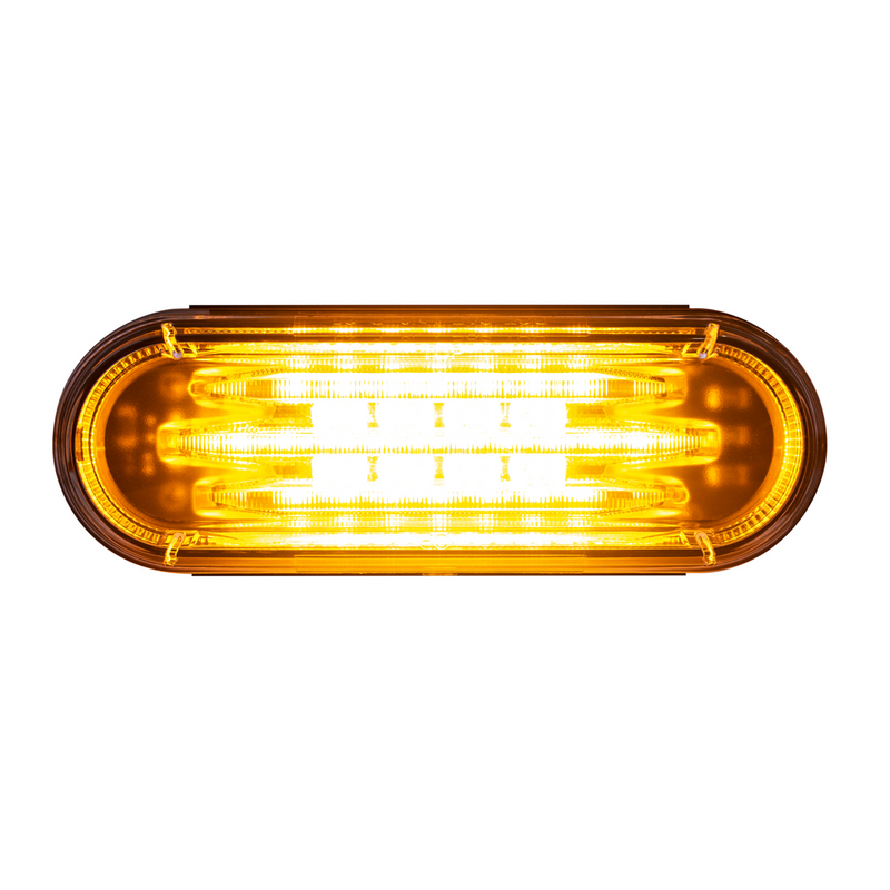 United Pacific Saber 32 LED 6" Oval Turn Signal Light-Amber LED/Clear Lens 36304