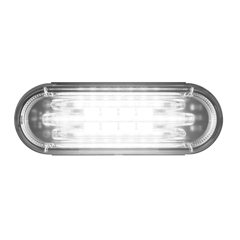 United Pacific Saber 42 LED 6" Oval Light (Back-Up)-White LED/Clear Lens 36305